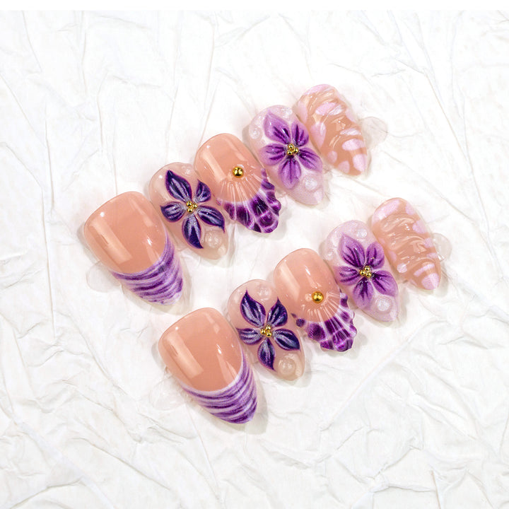 Floral Design Press-On Nail Art Set Kalsten