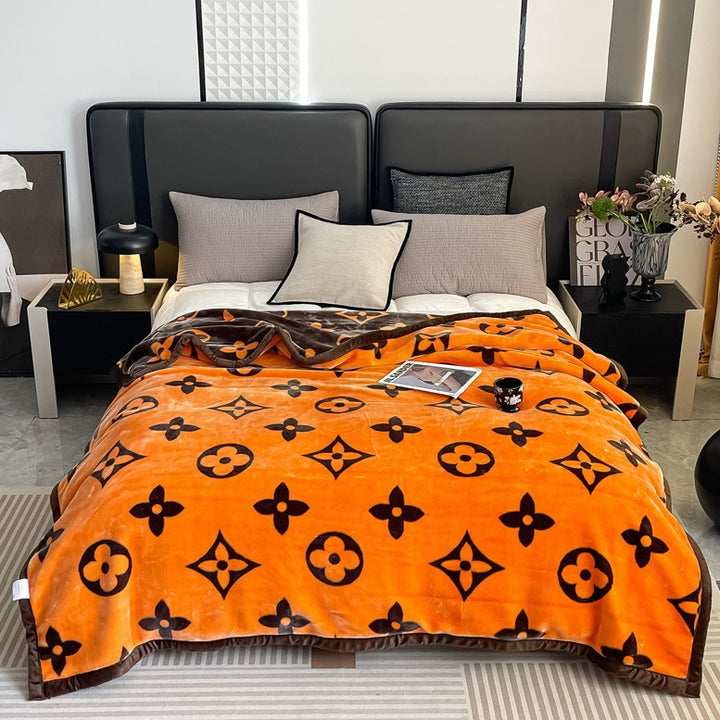 Floral Patterned Fleece Throw Blanket Kalsten