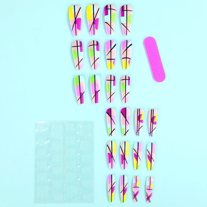 Artificial nails in modern geometric design Kalsten