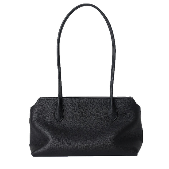 Slim Rectangular Pebbled Tote with Extended Shoulder Straps