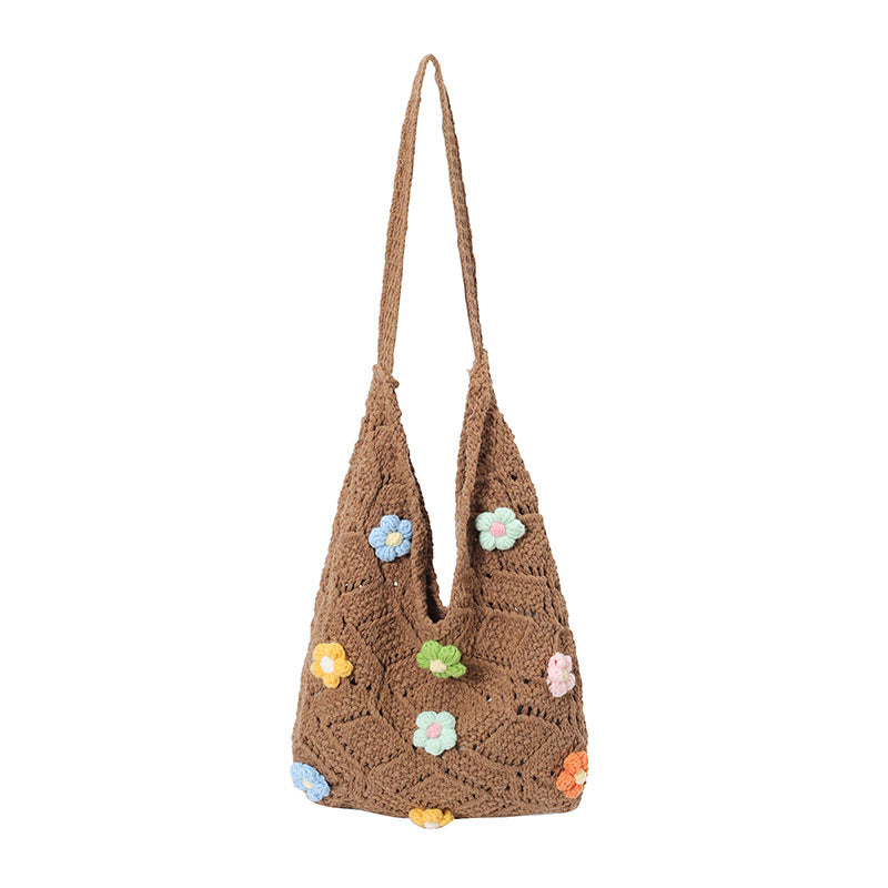 Floral Embellished Crochet Shoulder Bag Kalsten