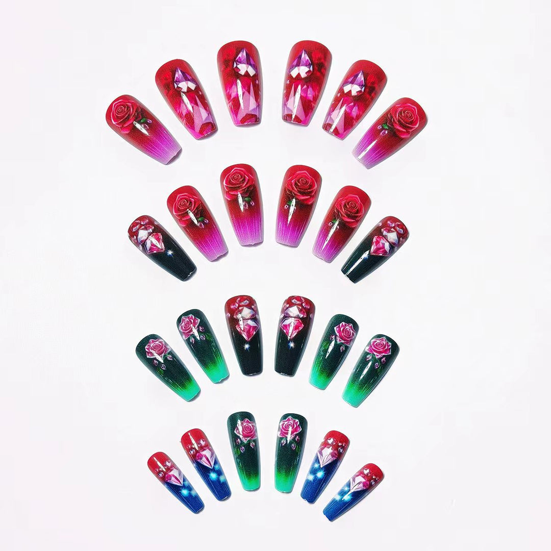 Floral Embellished Nail Art Kalsten