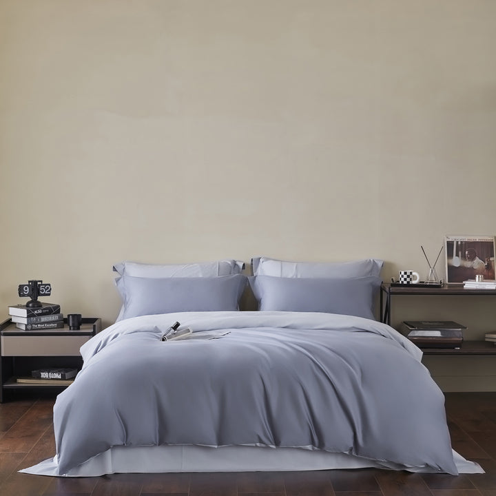 Luxurious cotton satin duvet cover set with hotel finish