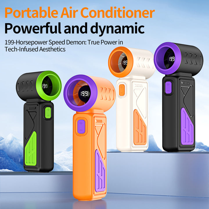 Women's nan compact rechargeable high-speed pocket handheld fan with LED display Kalsten