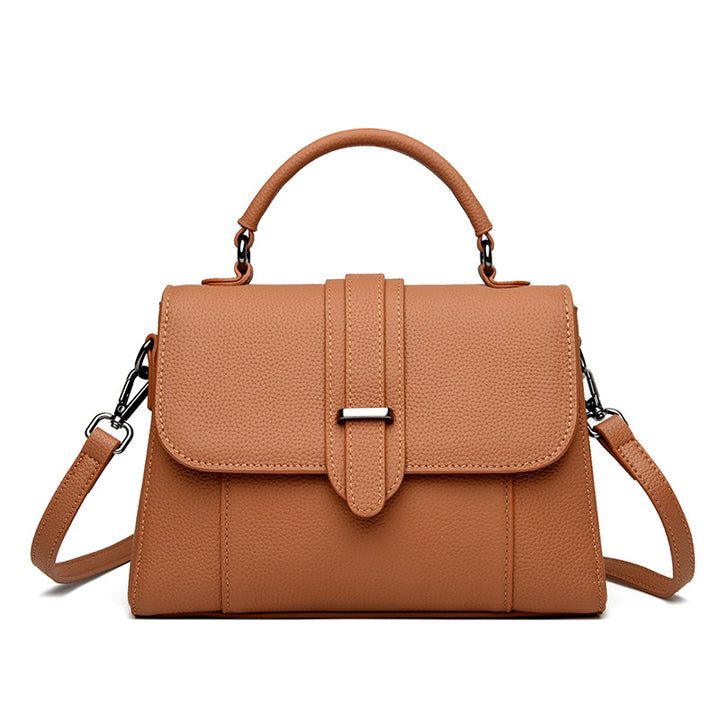 Elegant Leather Top Handle Handbag Kalsten