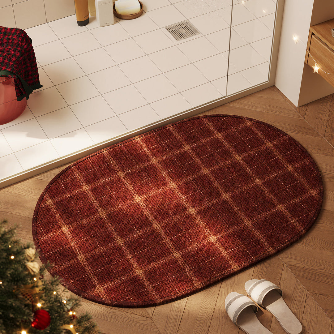 Plush Oval Bath Mat