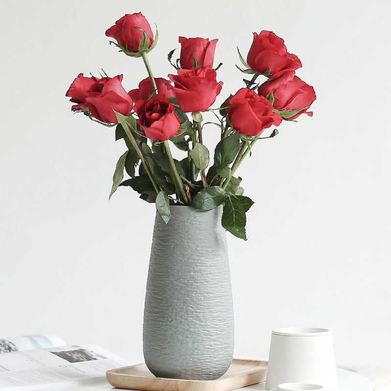 Textured Ceramic Flower Vase