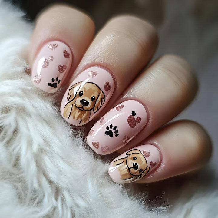 Artificial nails with cute dog friend design Kalsten