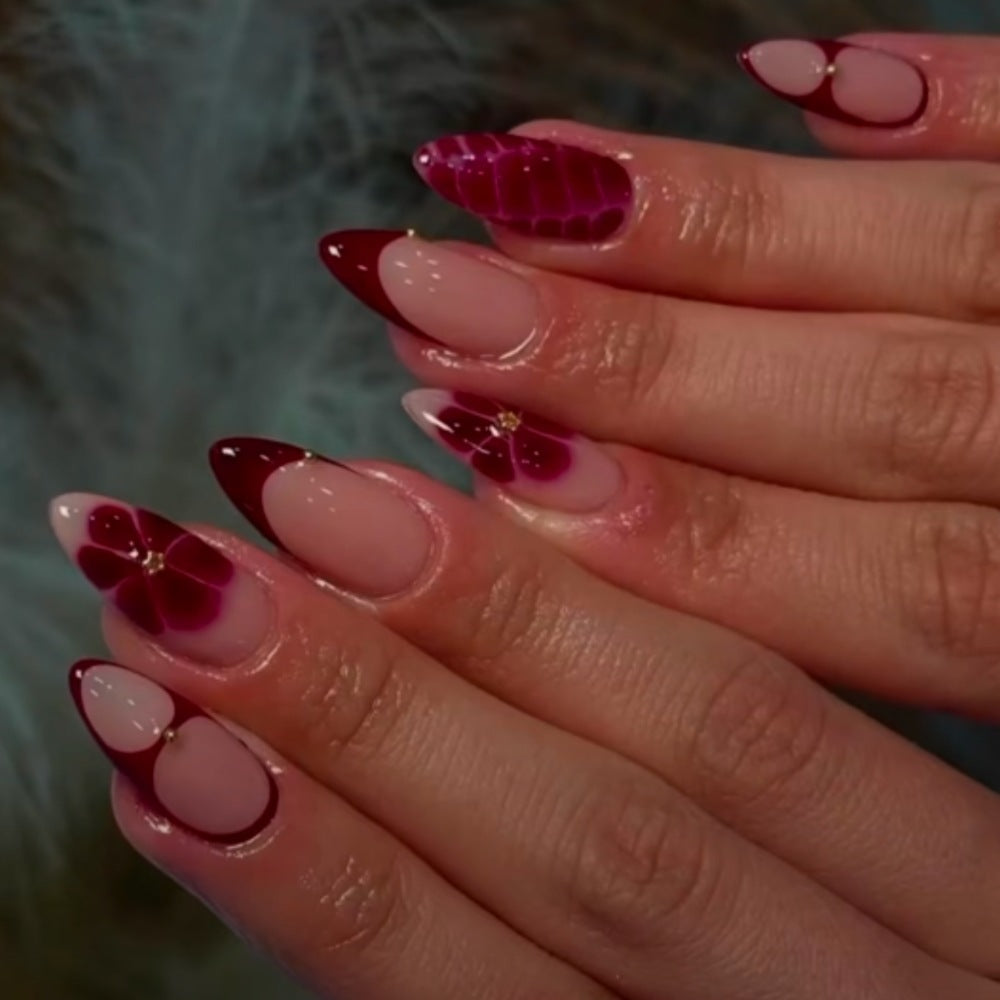 Artistic Floral Design Nail Enhancements