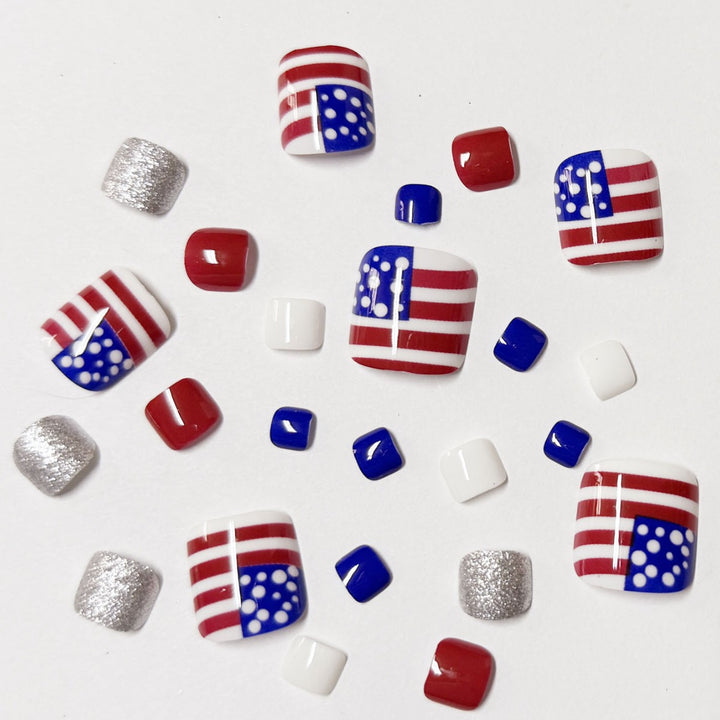 Artistic Independence Day Press-On Toenails Kalsten