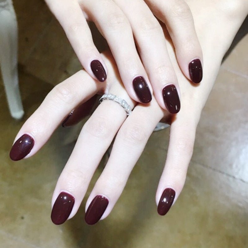 Elegant Glossy Almond-Shaped Press-On Nails