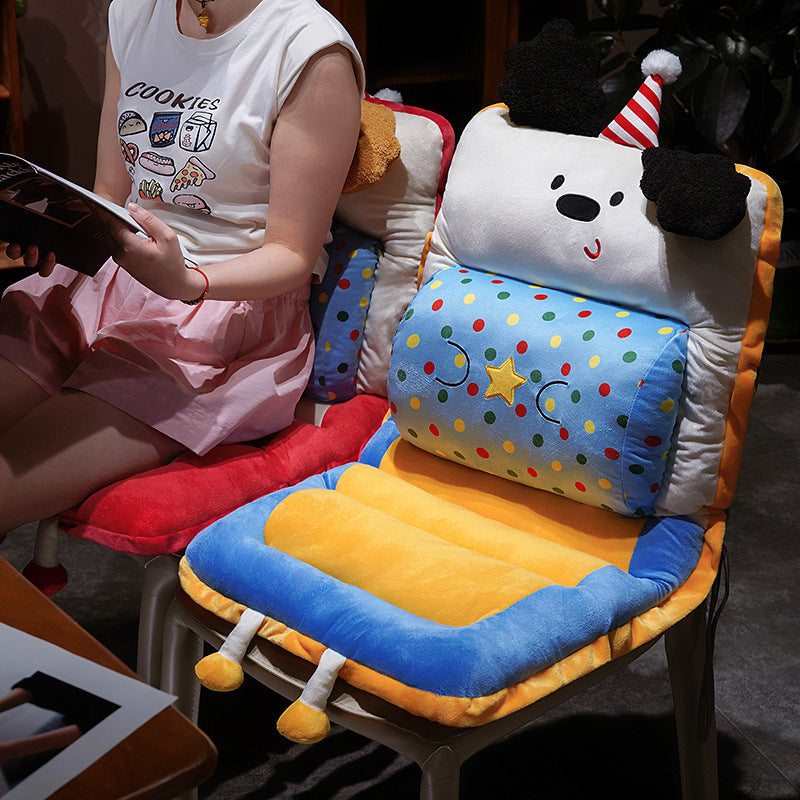 Padded seat cushion with high backrest for children and cute animal design