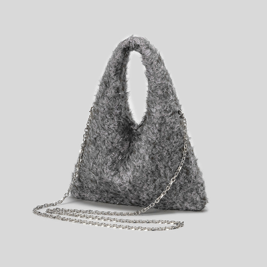 Fuzzy Texture Handheld Tote Bag
