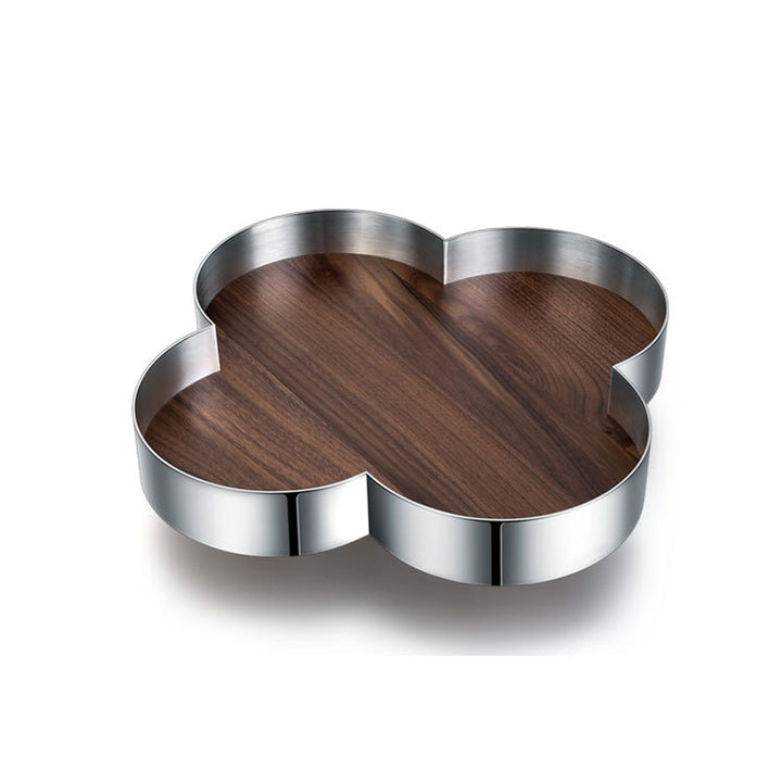 Decorative Metal and Wood Serving Tray