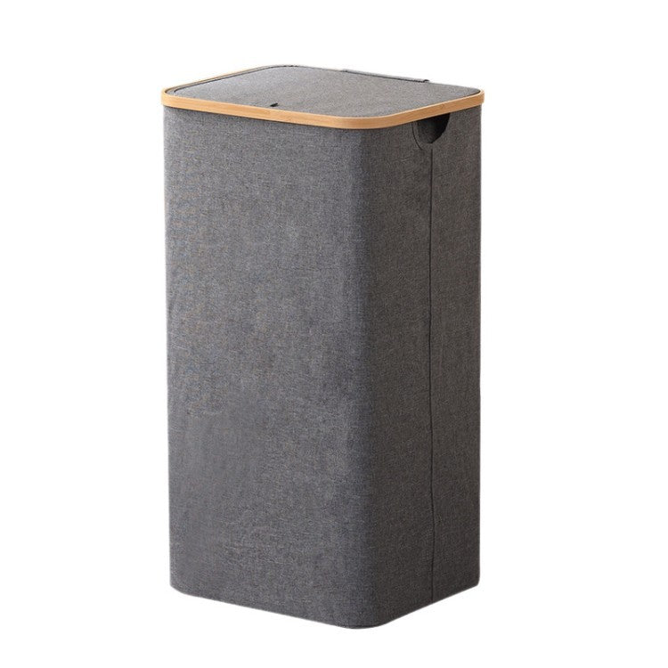 Elegant Laundry Container Made of High-Quality Textile with Bamboo Frame Kalsten