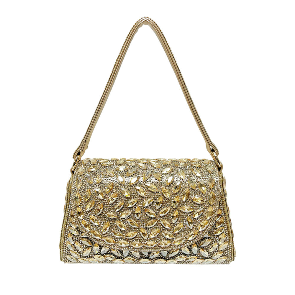 Ornate Crystal Detail Evening Handbag
