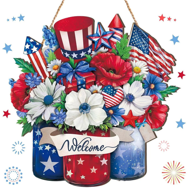 Unisex nan patriotic anniversary commemorative circular resin wall plaque with high-relief eagle Liberty Bell and Statue of Liberty personalization Kalsten