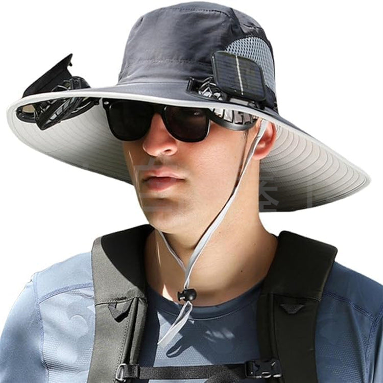 sun hat with solar-powered fan and wide brim Kalsten