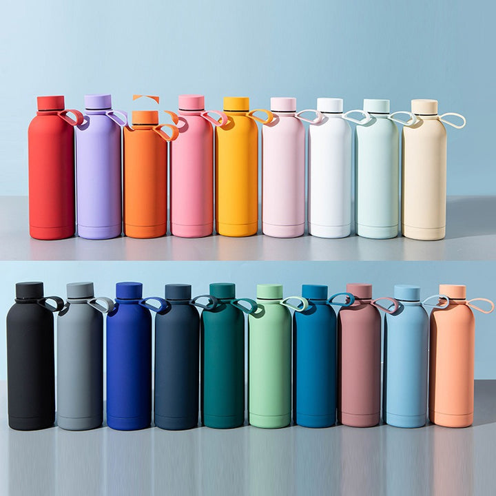 Ladies stylish stainless steel drinking bottle with innovative closure Kalsten