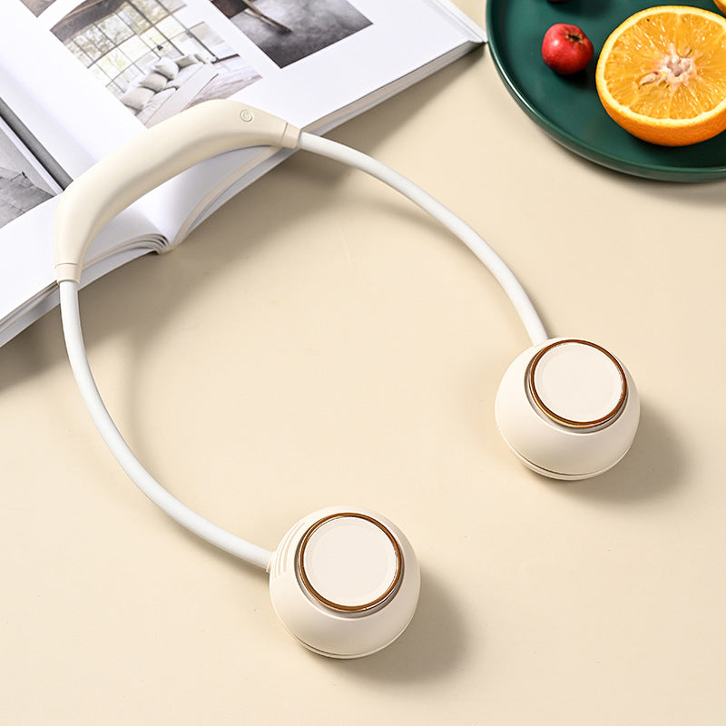 Cooling hands-free wearable neck fan with dual adjustable air outlets USB-C rechargeable Kalsten