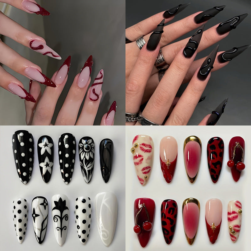 Artificial nail set with elegant tips and exciting patterns Kalsten