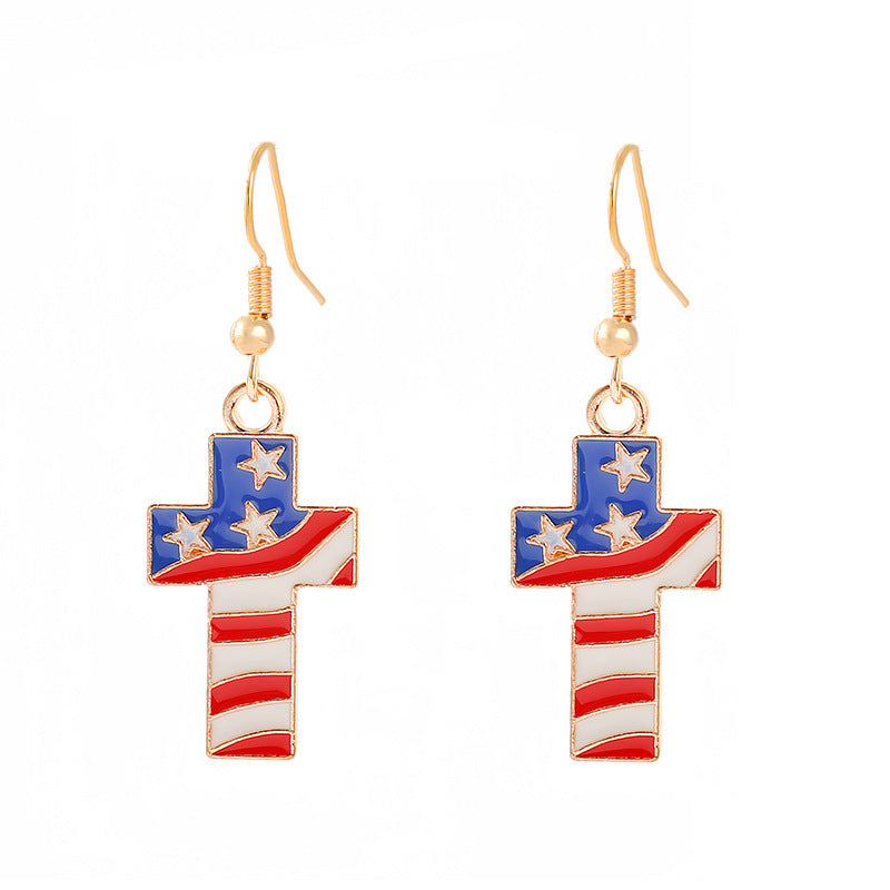 Women nan enamel horseshoe earrings with star motif and fishhook closure Kalsten