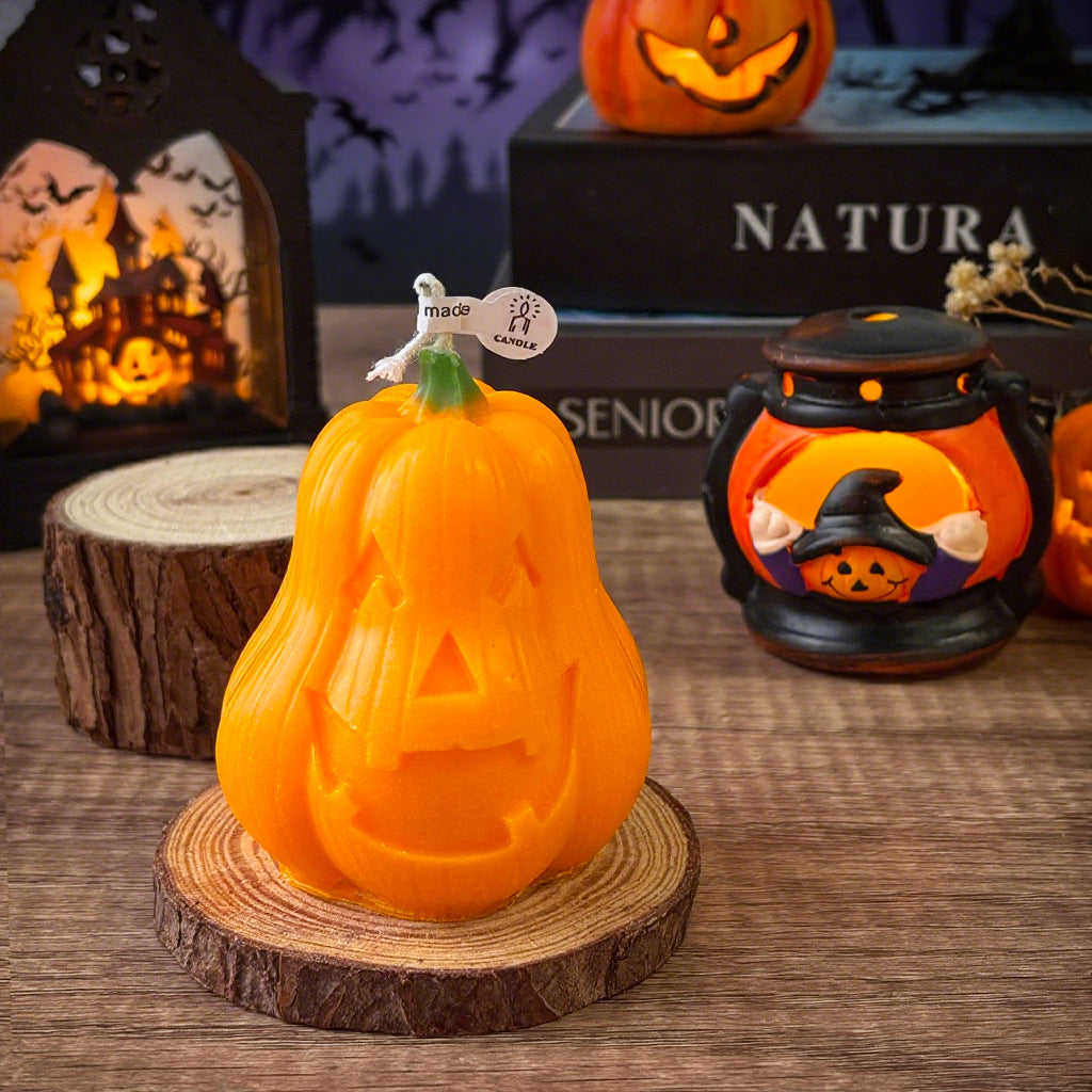 Pumpkin-Shaped Decorative Candle