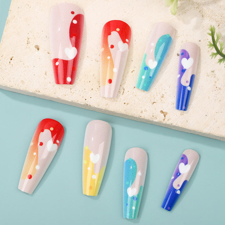 Acrylic Nail Set with Colorful and Creative Designs Kalsten