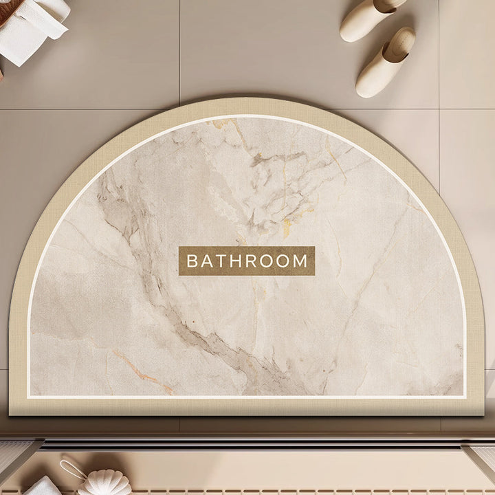 Elegant Marble-Themed Bath Mat Kalsten