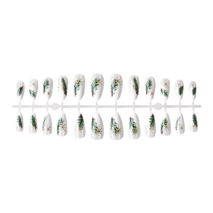 Festive Botanical Press-On Nail Art