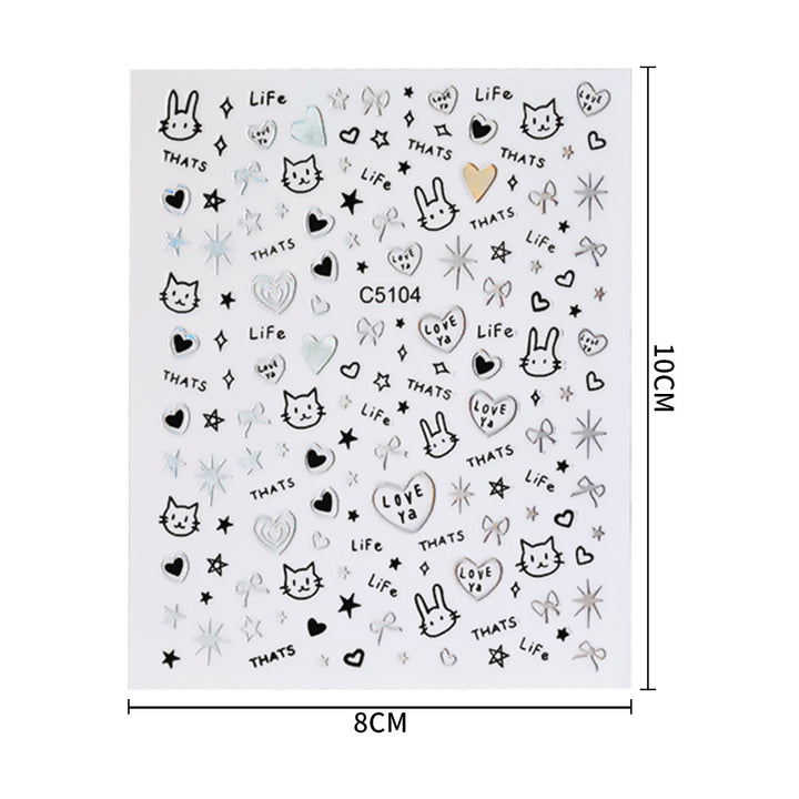 Cat-Themed Nail Art Stickers