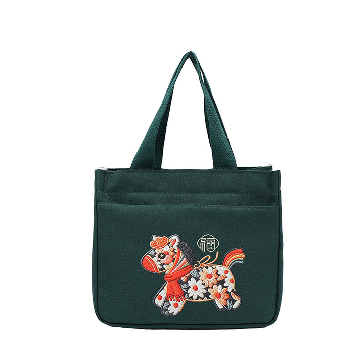 Portable Embroidered Tote Bag