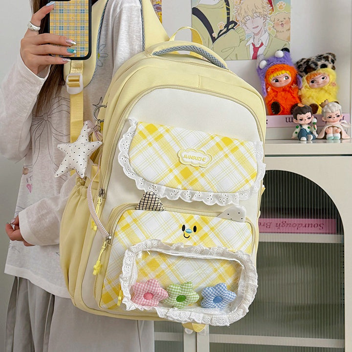 Stylish Multi-Pocket Backpack with Cute Decorative Accents Kalsten
