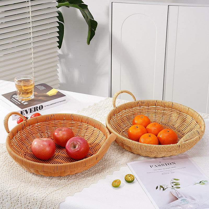 Handwoven Round Serving Basket Kalsten