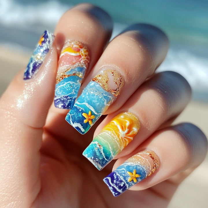 Creative nail art with maritime design Kalsten