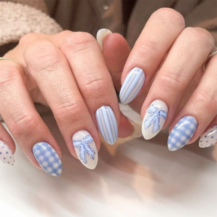 Artistic Star and Polka Dot Press-On Nails