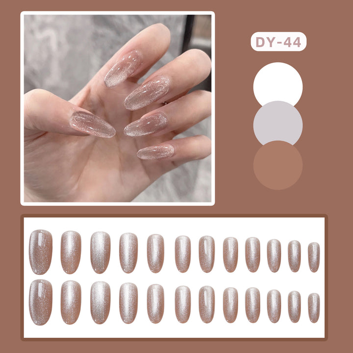 Elegant Glittery Almond-Shaped Press-On Nails
