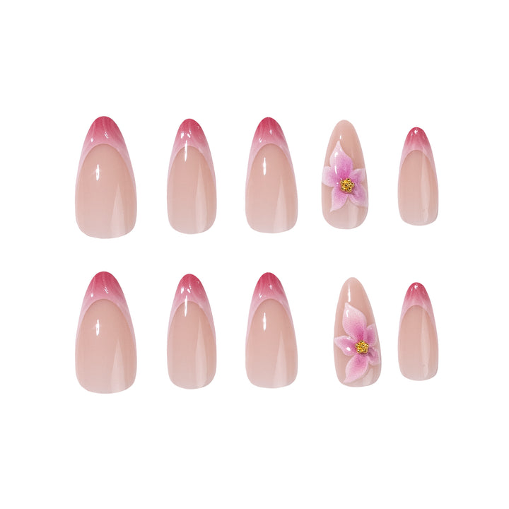 Artistic Nail Extensions with Floral Accents Kalsten