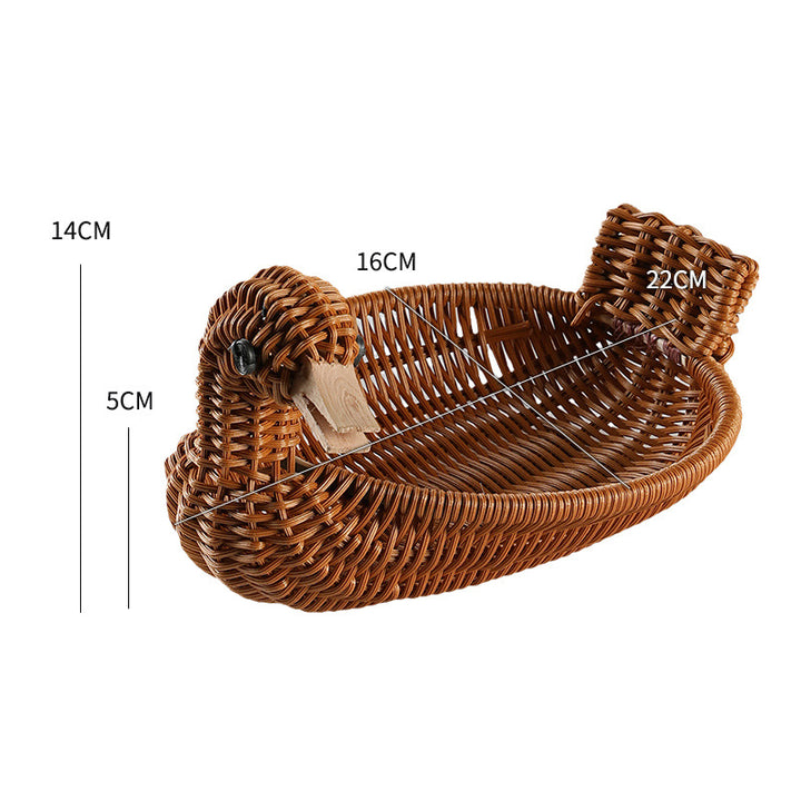 Unisex Braided Decoration Basket in Duck Shape Kalsten