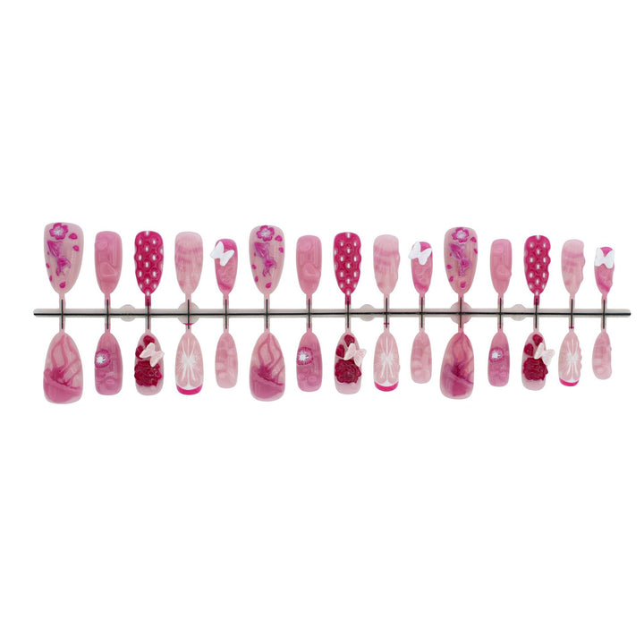 Artificial Nail Set with Floral and Maritime Designs Kalsten