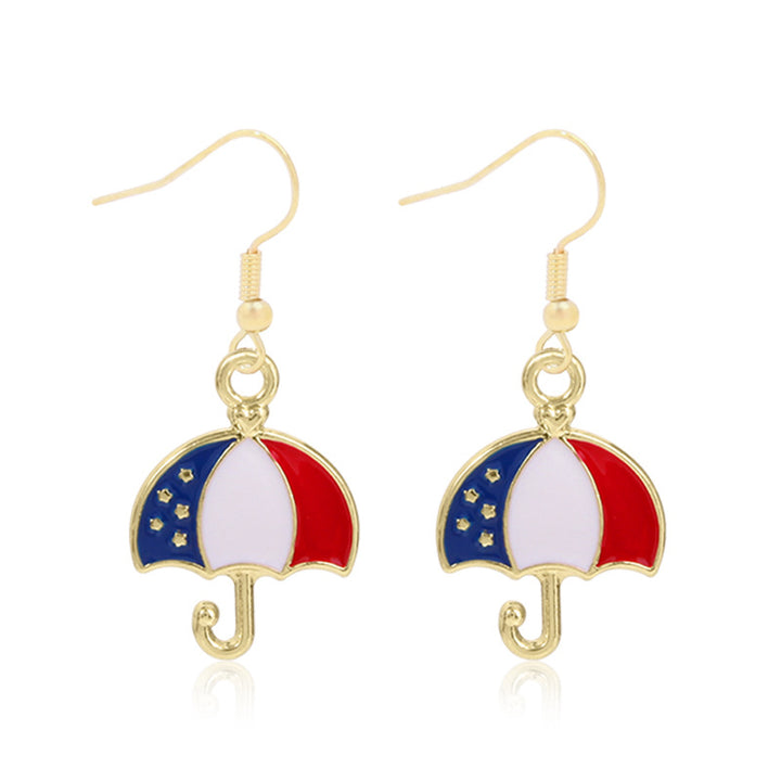 Women's lightweight star earrings with enamel flag design and fishhook Kalsten