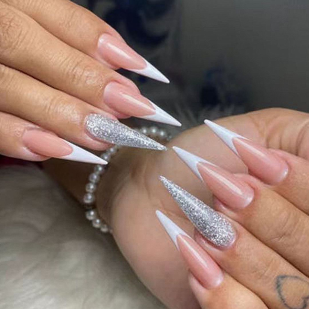 Elegant rhinestone lace artificial nails Kalsten