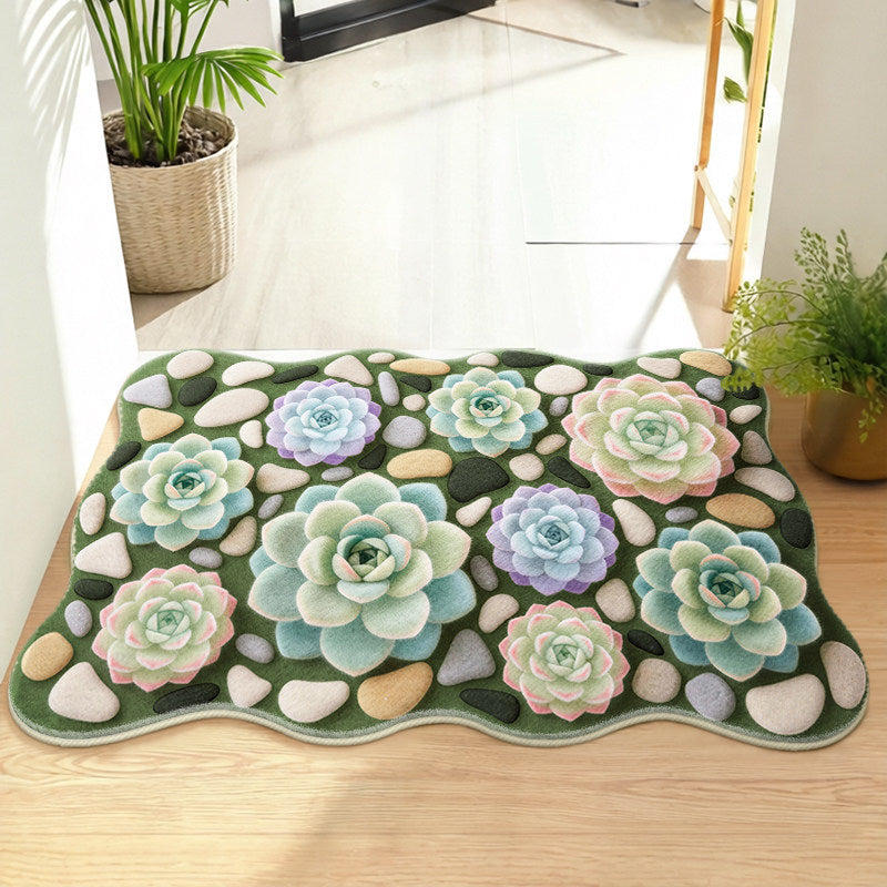 Floral-Themed Memory Foam Bath Mat Kalsten