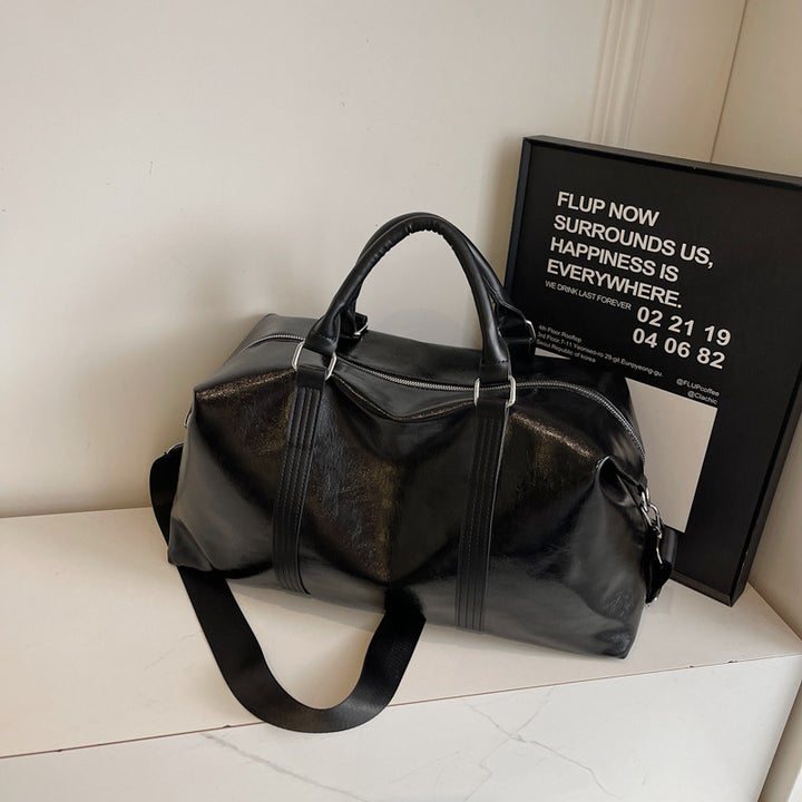 Sleek Leather Travel Duffel