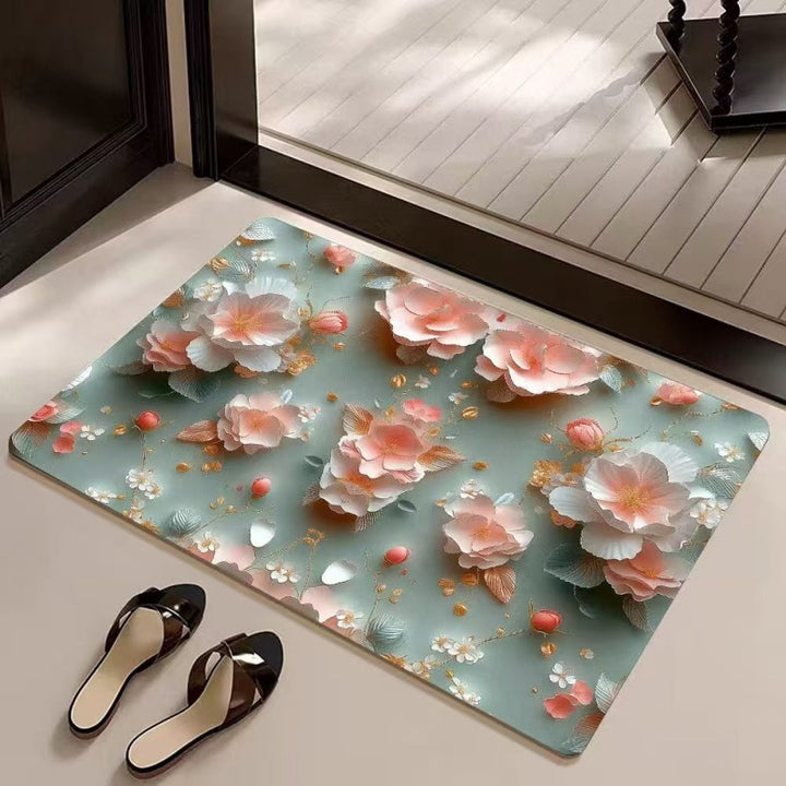Elegant Floral Pattern Area Mat