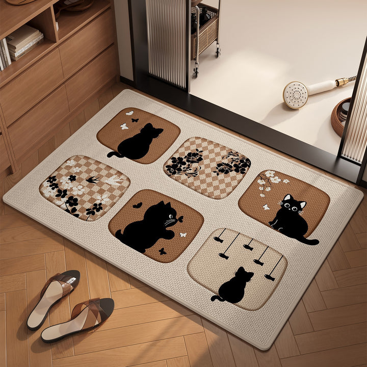 Anti-Slip Cat-Themed Kitchen Mat Kalsten