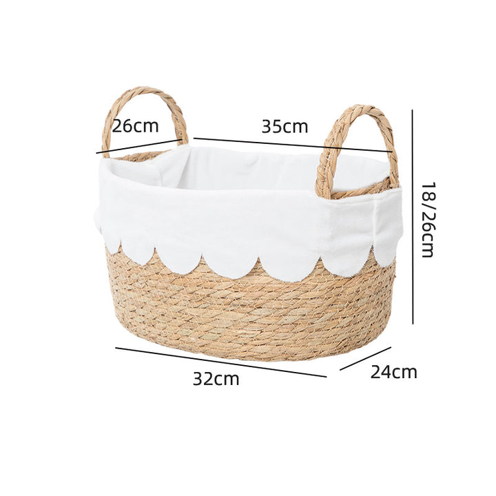 Decorative Woven Storage Basket with Scalloped Edges Kalsten