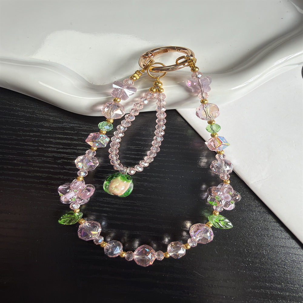 Floral Beaded Charm Phone Lanyard Kalsten