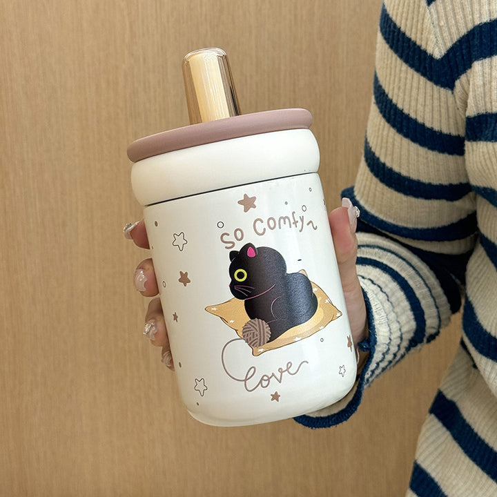 Women's water bottle with innovative silicone cap and playful design Kalsten