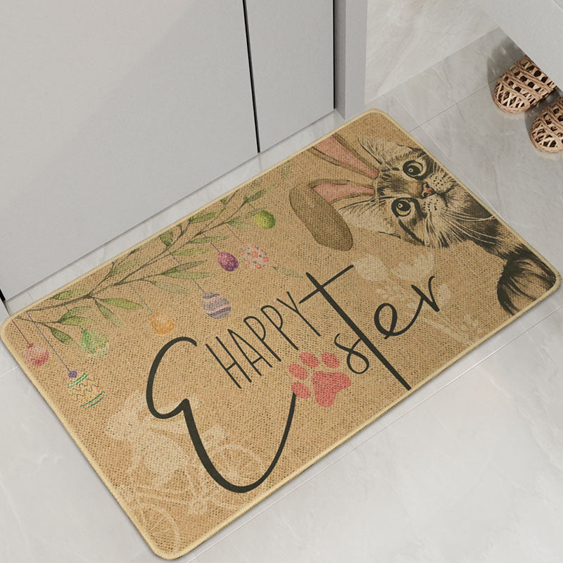 Playful Cat-Themed Bath Mat